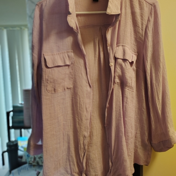 Beware extra large lavender shirt women's button down - Picture 2 of 4